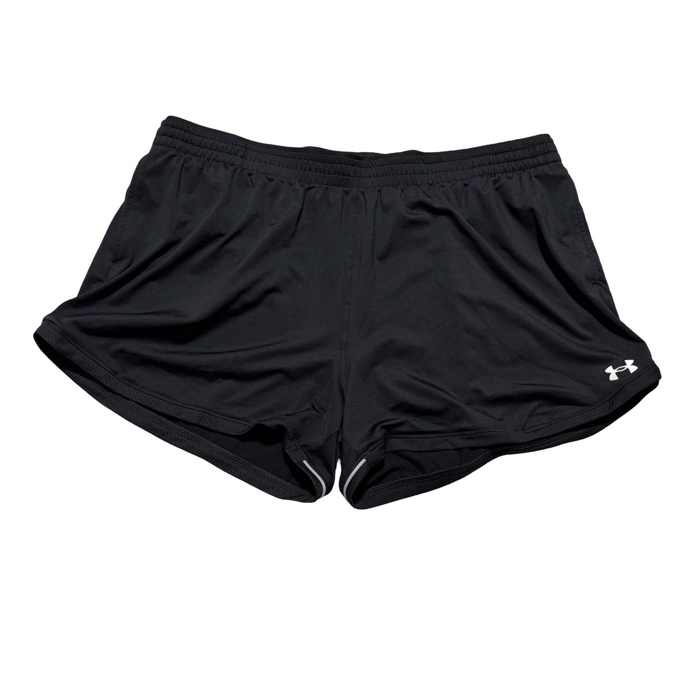 Under Armour Women's Loose Fit Athletic Running Gym Shorts Black Size XXL 38x3.5